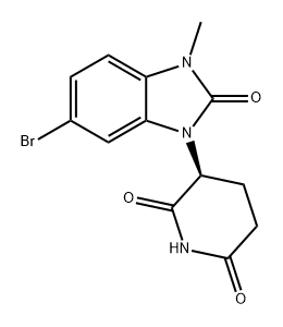 2,6-Piperidinedione, 3-(6-bromo-2,3-dihydro-3-methyl-2-oxo-1H-benzimidazol-1-yl)-, (3S)- 结构式