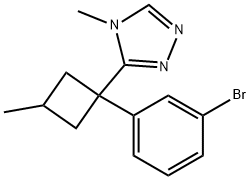 4H-1,2,4-Triazole, 3-[1-(3-bromophenyl)-3-methylcyclobutyl]-4-methyl- 结构式