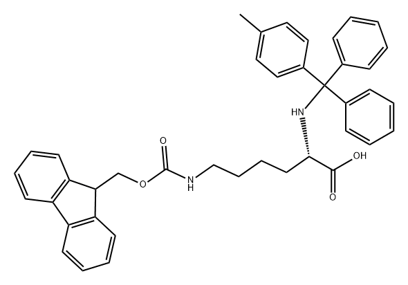 L-Lysine, N6-[(9H-fluoren-9-ylmethoxy)carbonyl]-N2-[(4-methylphenyl)diphenylmethyl]- 结构式