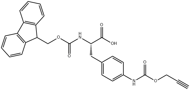 N-[(9H-Fluoren-9-ylmethoxy)carbonyl]-4-[[(2-propyn-1-yloxy)carbonyl]amino]-L-phenylalanine 结构式