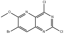 7-溴-2,4-二氯-6-甲氧基嘧啶[3,2-D]嘧啶 结构式