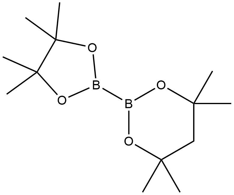 4,4,6,6-四甲基-2-(4,4,5,5-四甲基-1,3,2-二氧杂硼烷-2-基)-1,3,2-二氧杂硼化物 结构式