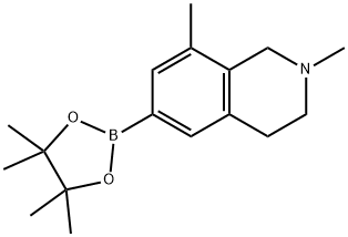 1,2,3,4-四氢-2,8-二甲基-6-(4,4,5,5-四甲基-1,3,2-二氧硼杂环戊烷-2-基)异喹啉 结构式