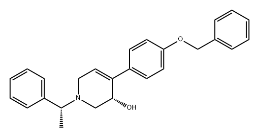 3-Pyridinol, 1,2,3,6-tetrahydro-1-[(1R)-1-phenylethyl]-4-[4-(phenylmethoxy)phenyl]-, (3S)- 结构式