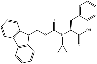 L-Phenylalanine, N-cyclopropyl-N-[(9H-fluoren-9-ylmethoxy)carbonyl]- 结构式