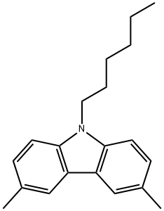9-hexyl-3,6-dimethyl-9H-carbazole 结构式