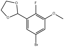 2-(5-溴-2-氟-3-甲氧基苯基)-1,3-二氧戊环 结构式