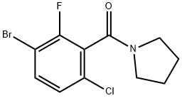 (3-bromo-6-chloro-2-fluorophenyl)(pyrrolidin-1-yl)methanone 结构式