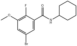 5-Bromo-N-cyclohexyl-2-fluoro-3-methoxybenzamide 结构式