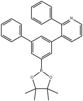 2-苯基-3-(5-(4,4,5,5-四甲基-1,3,2-二氧杂硼烷-2-基)-[1,1'-联苯]-3-基)吡啶 结构式