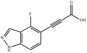 3-(4-氟1H-吲唑-5-基)丙炔酸 结构式