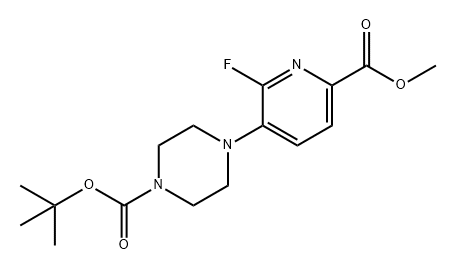 5-(4-BOC-1-哌嗪基)-6-氟吡啶-2-甲酸甲酯 结构式