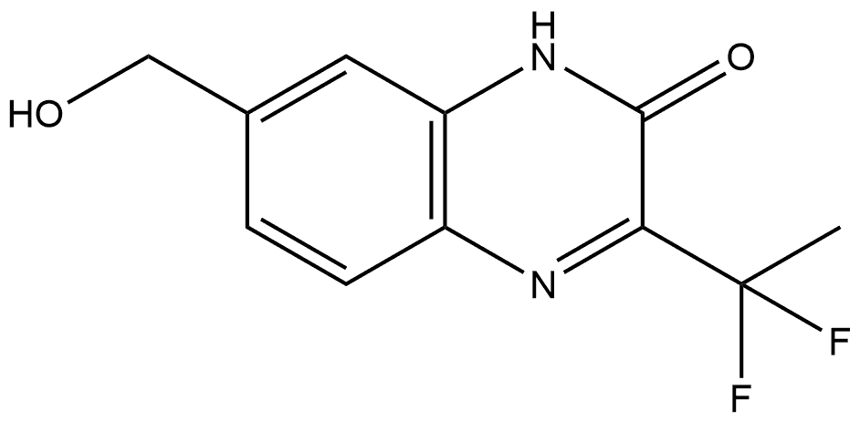 3-(1,1-二氟乙基)-7-(羟甲基)喹喔啉-2(1H)-酮 结构式