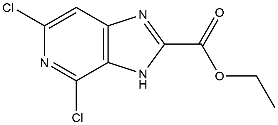 4,6-二氯-1H-咪唑并[4,5-C]吡啶-2-甲酸乙酯 结构式