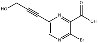 3-溴-6-(3-羟基丙-1-炔-1-基)吡嗪-2-羧酸 结构式