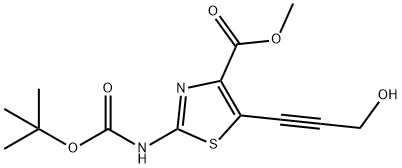 2-[(1,1-二甲基乙氧基)羰基]氨基]-5-(3-羟基-1-丙炔-1-基)-4-噻唑羧酸甲酯 结构式