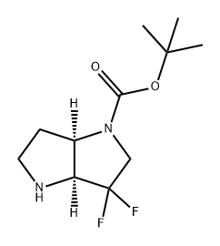 (3AS,6AR)-3,3-二氟六氢吡咯并[3,2-B]吡咯-1(2H)-羧酸叔丁酯 结构式