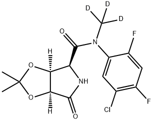 (3aS,4S,6aS)-N-(5-chloro-2,4-difluorophenyl)-2,2-dimethyl-N-(methyl-d3)-6-oxotetrahydro-4H-[1,3]dioxolo[4,5-c]pyrrole-4-carboxamide 结构式
