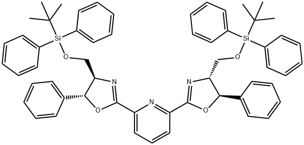 2,6-双[(4R,5R)-4-[[[(1,1-二甲基乙基)二苯基甲硅烷基]氧基]甲基]-4,5-二氢-5-苯基-2-噁唑基]吡啶 结构式