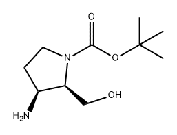 3-氨基-2-羟甲基吡咯烷-1-羧酸叔丁酯 结构式