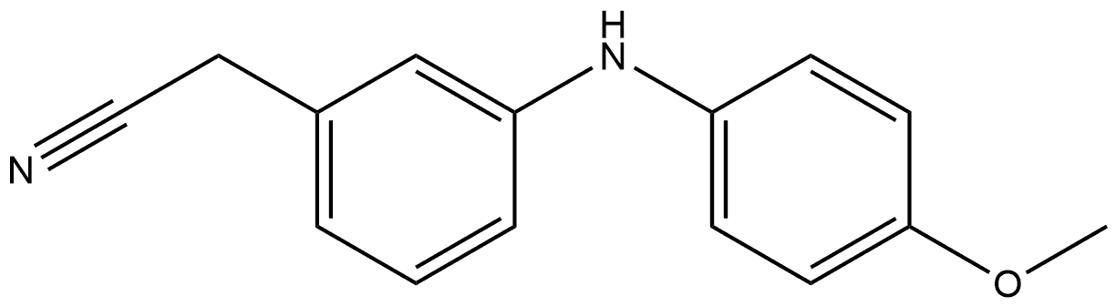 3-[(4-Methoxyphenyl)amino]benzeneacetonitrile 结构式