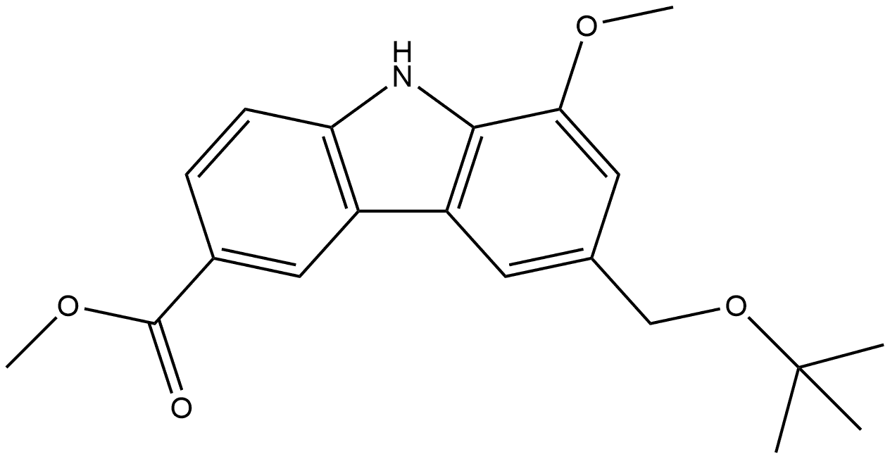 Methyl 6-[(1,1-dimethylethoxy)methyl]-8-methoxy-9H-carbazole-3-carboxylate 结构式