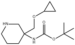 CARBAMIC ACID, N-[3-[(CYCLOPROPYLOXY)METHYL]-3-PIPERIDINYL]-, 1,1-DIMETHYLETHYL ESTER 结构式