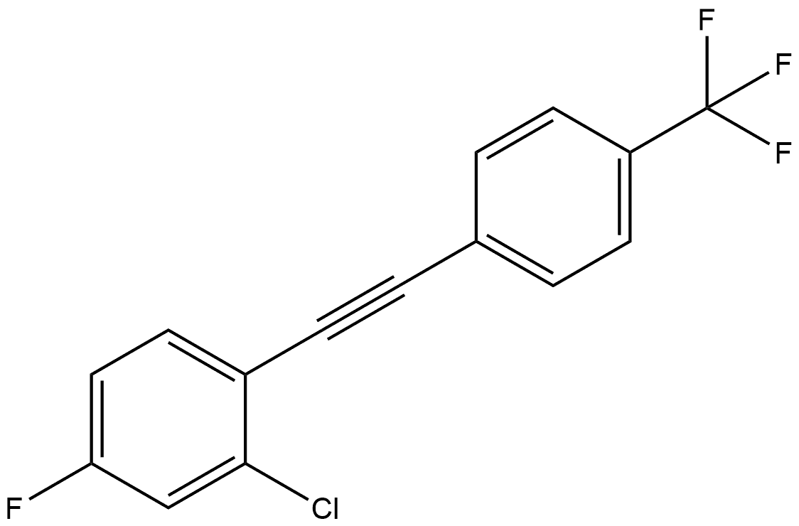 2-Chloro-4-fluoro-1-[2-[4-(trifluoromethyl)phenyl]ethynyl]benzene 结构式