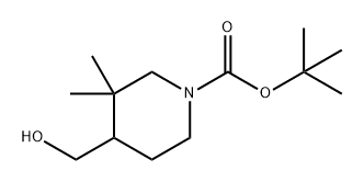 4-(羟甲基)-3,3-二甲基哌啶-1-甲酸叔丁酯 结构式