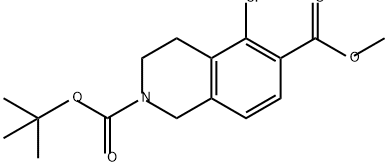 2-BOC-5-氯-1,2,3,4-四氢异喹啉-6-甲酸甲酯 结构式