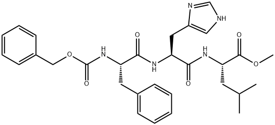 L-Leucine, N-[N-[N-[(phenylmethoxy)carbonyl]-L-phenylalanyl]-L-histidyl]-, methyl ester (9CI) 结构式