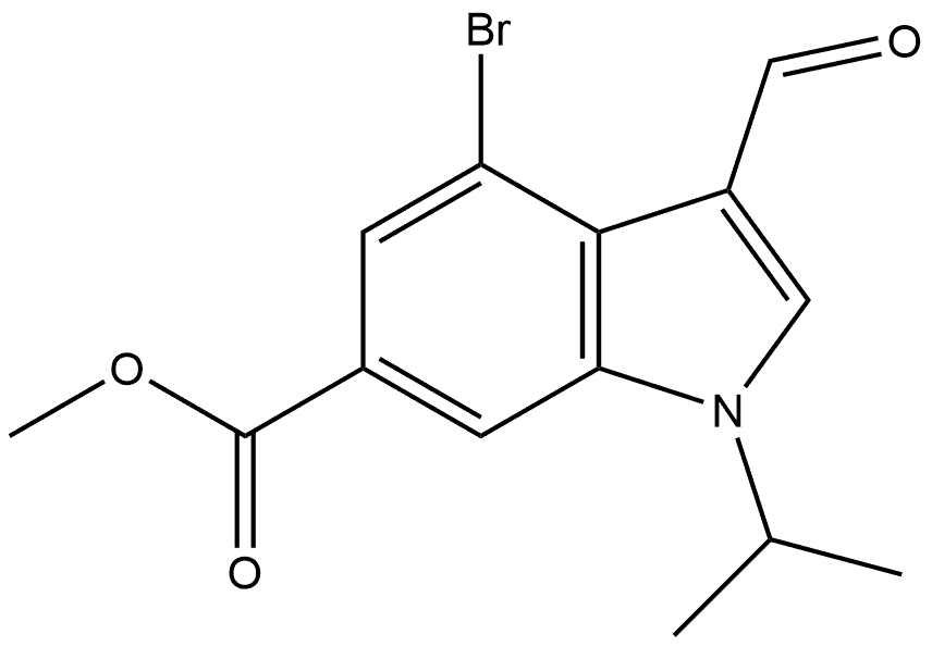 Methyl 4-bromo-3-formyl-1-(1-methylethyl)-1H-indole-6-carboxylate 结构式