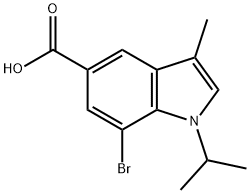 7-溴-1-异丙基-3-甲基-1H-吲哚-5-羧酸 结构式