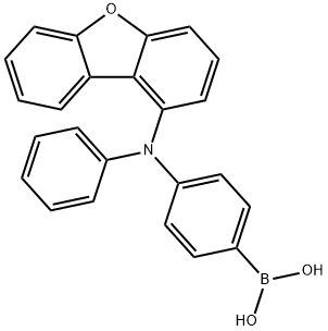 (4-(二苯并[B,D]呋喃-1-基(苯基)氨基)苯基)硼酸 结构式
