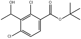 2,4-二氯-3-(1-羟乙基)苯甲酸1,1-二甲基乙酯 结构式