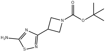 3-(5-氨基-1,2,4-噻二唑-3-基)氮杂环丁烷-1-甲酸叔丁酯 结构式