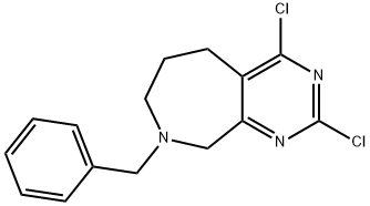 2,4-二氯-6,7,8,9-四氢-8-(苯甲基)-5H-嘧啶[4,5-C]氮卓 结构式