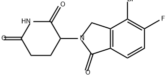 3-(4-溴-5-氟-1-氧代异吲哚啉-2-基)哌啶-2,6-二酮 结构式