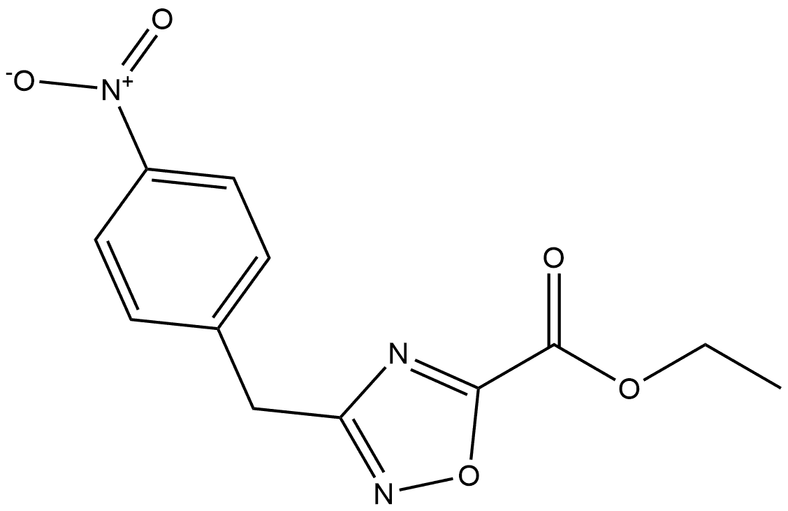 3-(4-硝基苄基)-1,2,4-噁二唑-5-甲酸乙酯 结构式