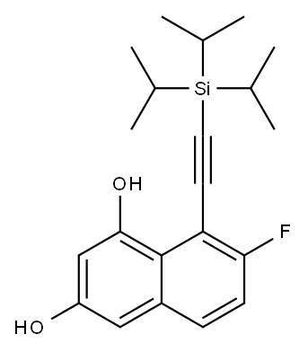 7-氟-8-((三异丙基甲硅烷基)乙炔基)萘-1,3-二醇 结构式