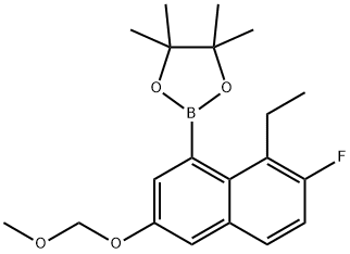 2-(8-乙基-7-氟-3-(甲氧基甲氧基)萘-1-基)-4,4,5,5-四甲基-1,3,2-二氧硼烷 结构式