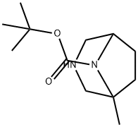 1-甲基-3,8-二氮杂二环[3.2.1]辛烷-8-羧酸叔丁酯 结构式