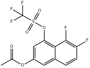 5,6-二氟-4-(((三氟甲基)磺酰基)氧基)萘-2-基乙酸酯 结构式