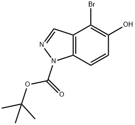 4-溴-5-羟基-1H-吲唑-1-羧酸叔丁酯 结构式