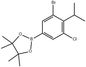 2-(3-溴-5-氯-4-异丙基苯基)-4,4,5,5-四甲基-1,3,2-二氧杂硼烷 结构式