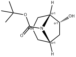 REL-(1R,5R,6R)-6-羟基-3,8-二氮杂双环[3.2.1]辛烷-8-羧酸叔丁酯 结构式