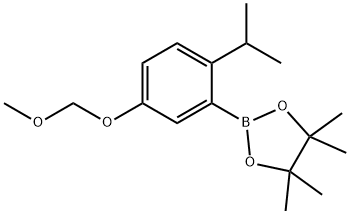 2-(2-异丙基-5-(甲氧基甲氧基)苯基)-4,4,5,5-四甲基-1,3,2-二氧杂硼烷 结构式