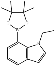 1-乙基-7-(4,4,5,5-四甲基-1,3,2-二氧硼杂环戊烷-2-基)-1H-吲哚 结构式