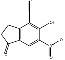2,3-二氢-5-羟基-6-硝基-1-氧基-1H-茚-4-甲腈 结构式