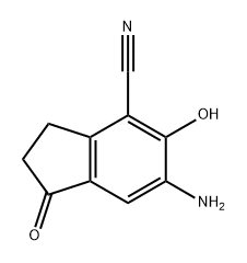 6-氨基-5-羟基-1-氧代-2,3-二氢-1H-茚-4-甲腈 结构式